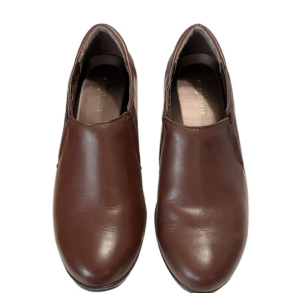 Easy Spirit “Eloize” Brown Leather Stacked Heels Size 8 Medium - Picture 5 of 14